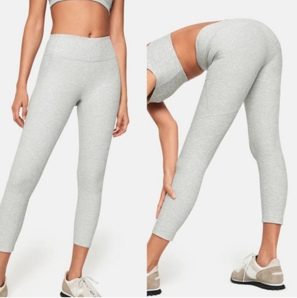 Outdoor Voices 3/4 Warmup High Rise Waisted Leggings Grey - Picture 1 of 9